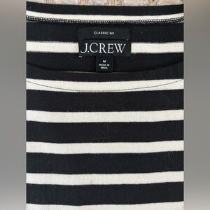 J. Crew Mariner Black and White Striped boat neck Top size medium